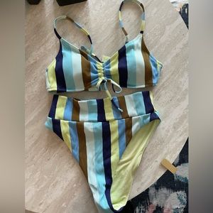 Aerie high waisted stripe bikini